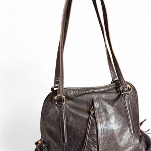 HOBO Dark Brown Leather Shoulder Bag